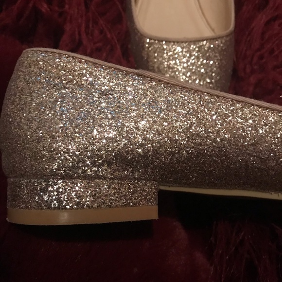 EUC FOREVER 21 Light Pink sparkle pointy flats with small block heel. Size 8. - Picture 3 of 5